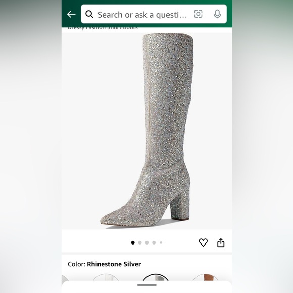 Knee high rhinestone boots chunky heel - Picture 1 of 9